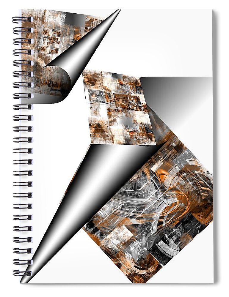 Abstract Spiral Notebook featuring the digital art Flexible vs. inflexible by Art Di