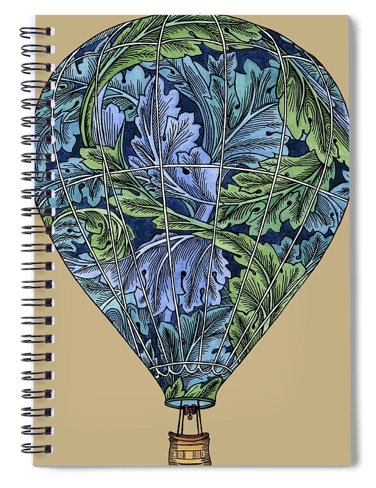 Hot Air Balloon Spiral Notebook featuring the painting Flight Pattern by Meg Shearer