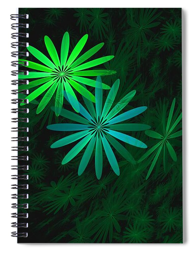 Digital Photography Spiral Notebook featuring the digital art Floating Floral-007 by David Lane