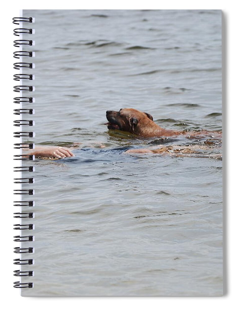 Man Spiral Notebook featuring the photograph Floating In The Sea by Rob Hans