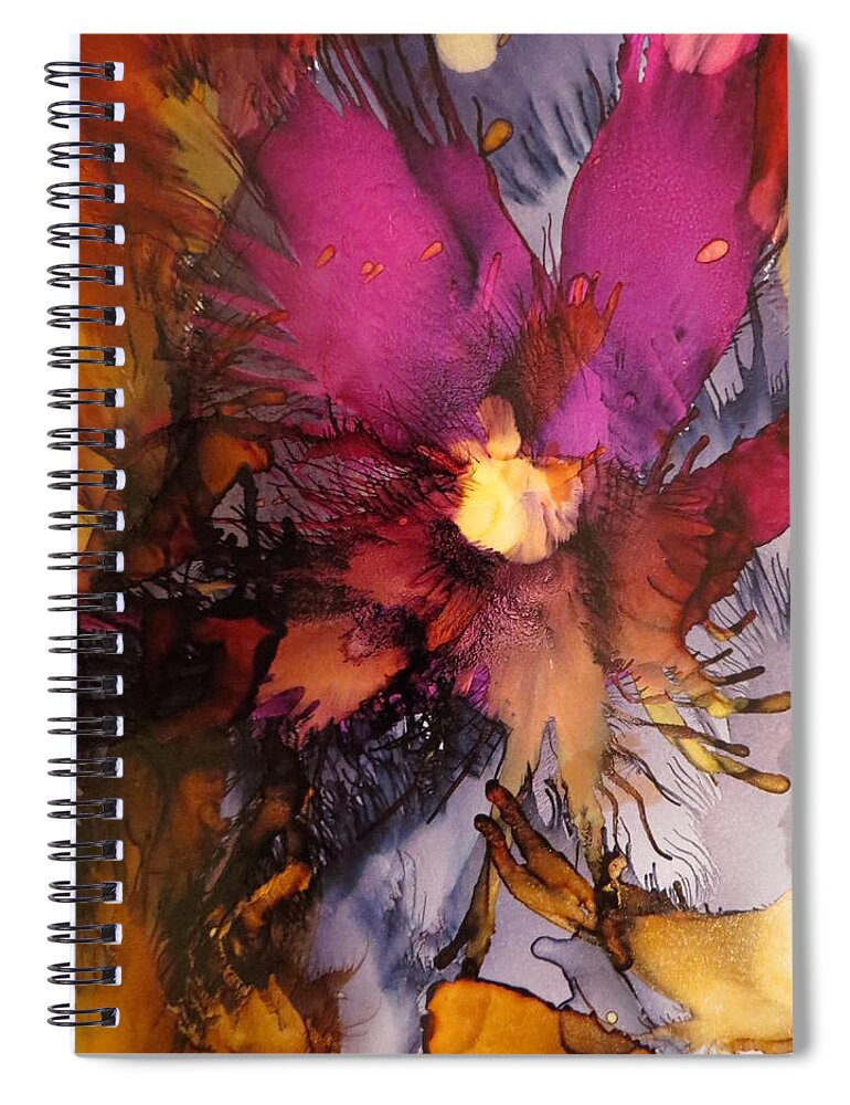 Abstract Spiral Notebook featuring the painting Flora by Soraya Silvestri