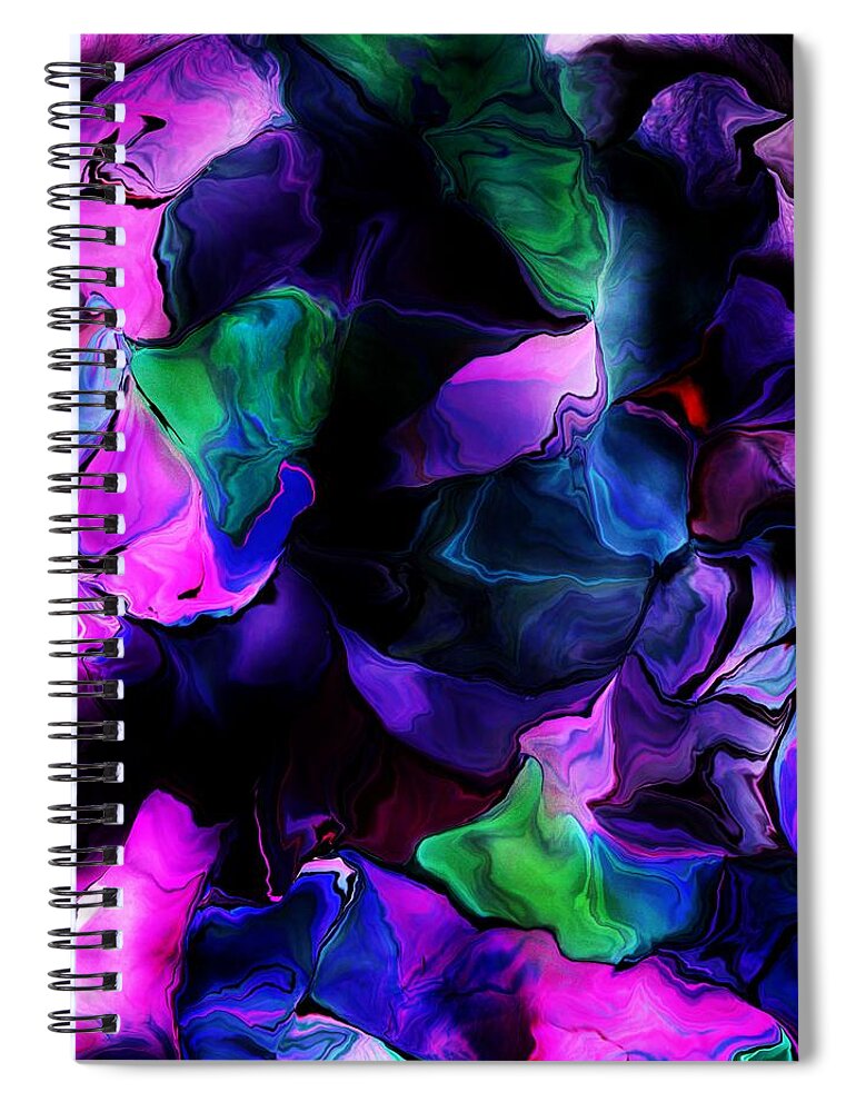  Fine Art Spiral Notebook featuring the digital art Floral Expressions 080616-2 by David Lane