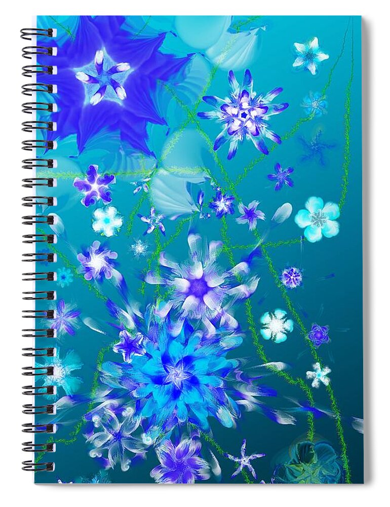 Floral Spiral Notebook featuring the digital art Floral fantasy 121910 by David Lane