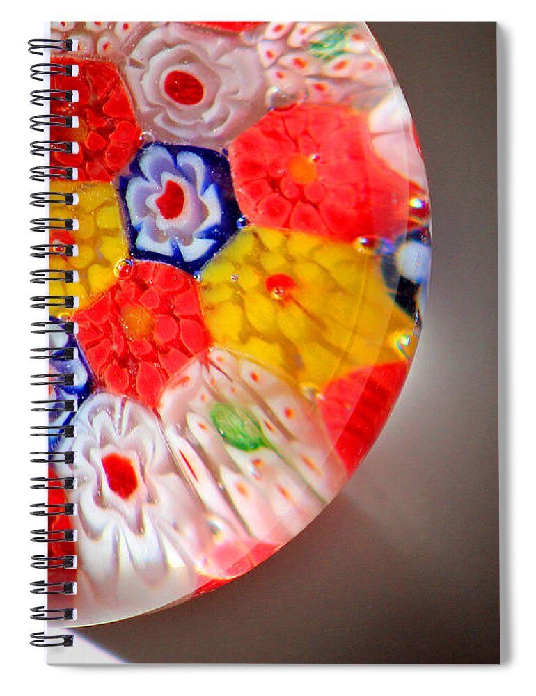 Paperweight Spiral Notebook featuring the photograph Floral Glass Abstract Close-up by Karen Adams