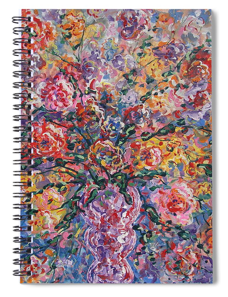 Painting Spiral Notebook featuring the painting Floral Melody by Leonard Holland