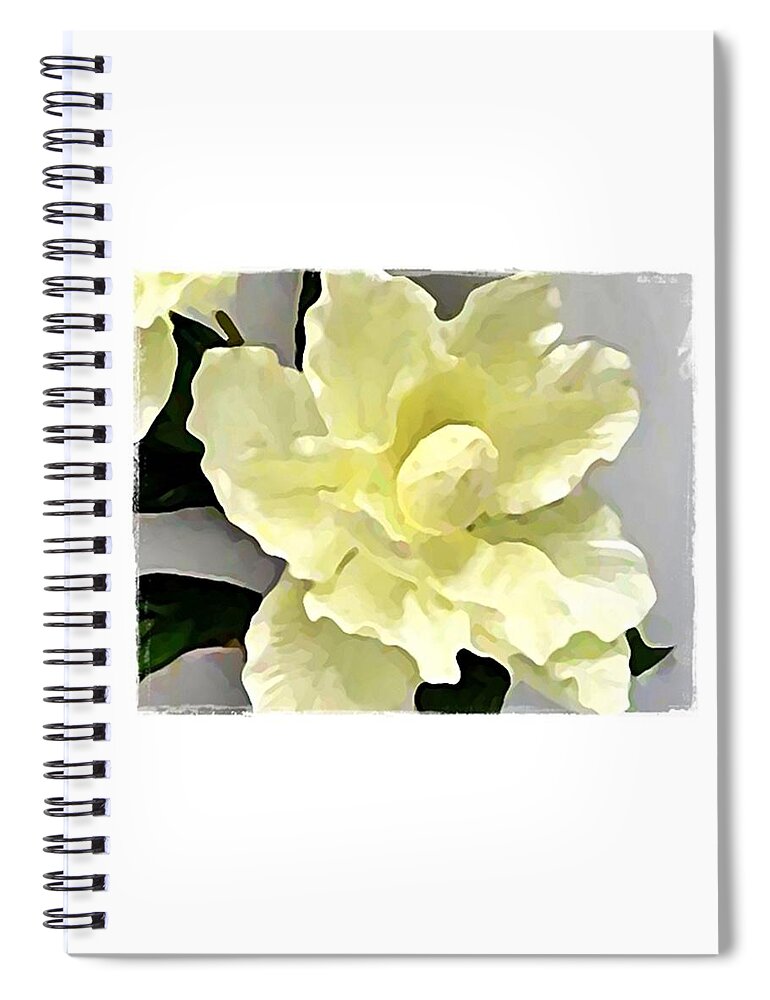 White Spiral Notebook featuring the digital art Floral Series I by Terry Mulligan