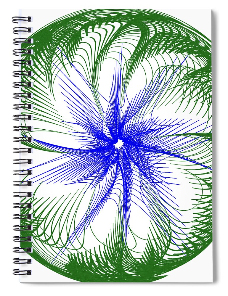 Digital Art Spiral Notebook featuring the photograph Floral Web - Green Blue by Kaye Menner by Kaye Menner