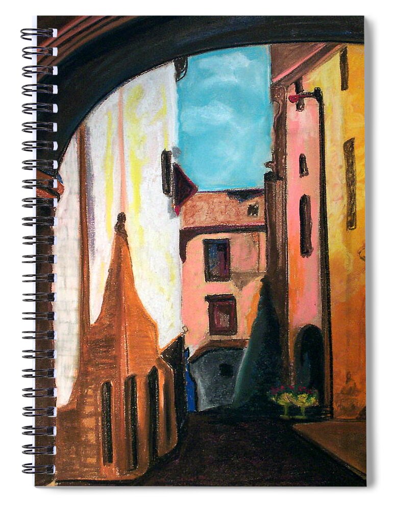 Pastel Spiral Notebook featuring the drawing Florence Cove by Patricia Arroyo