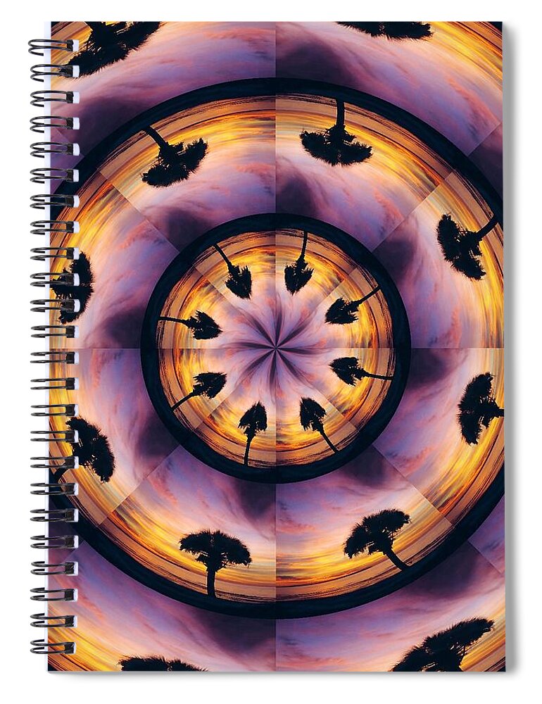 Kaliedoscope Spiral Notebook featuring the digital art Florida Fun by Peggy Urban