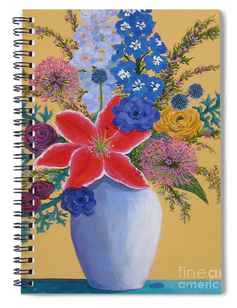 Flower Spiral Notebook featuring the painting Florist's Creation by Anne Marie Brown
