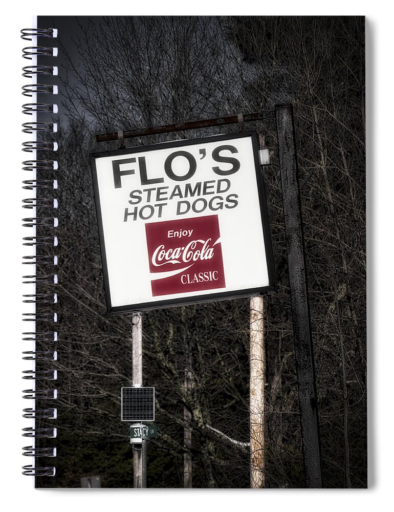 Flos Spiral Notebook featuring the photograph Flo's Hot Dogs - Cape Neddick - Maine by Steven Ralser