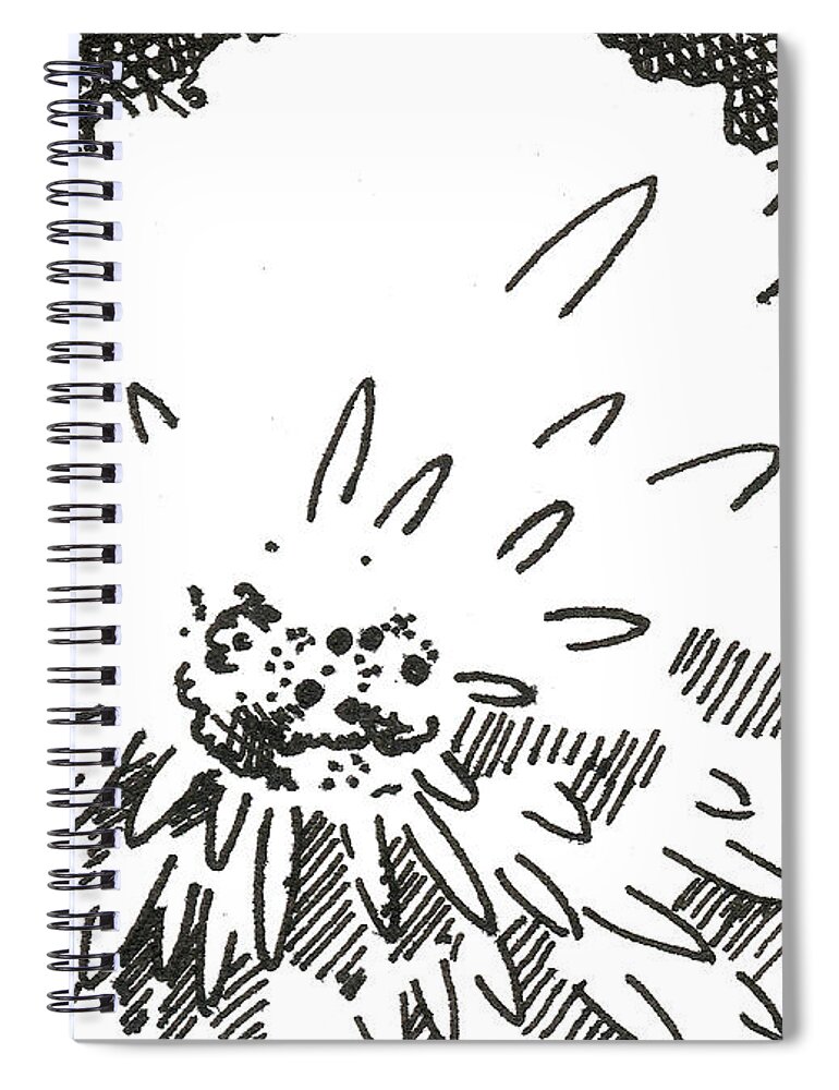 Flower Spiral Notebook featuring the drawing Flower 1 2015 ACEO by Joseph A Langley