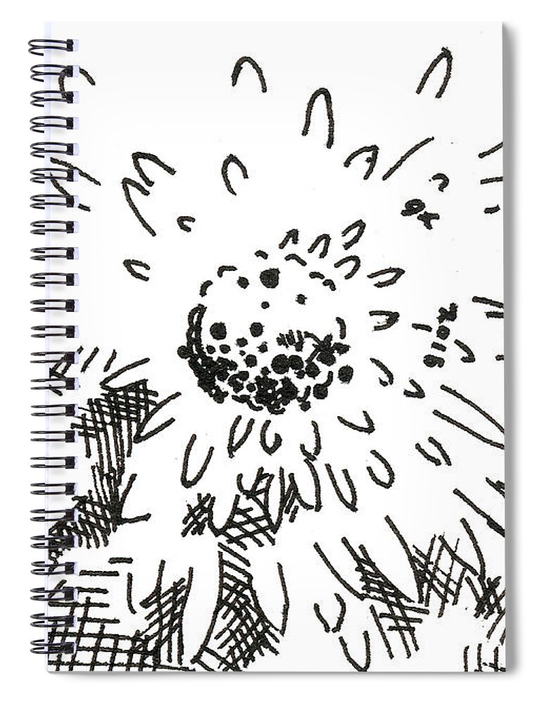 Flower Spiral Notebook featuring the drawing Flower 2 2015 - ACEO by Joseph A Langley