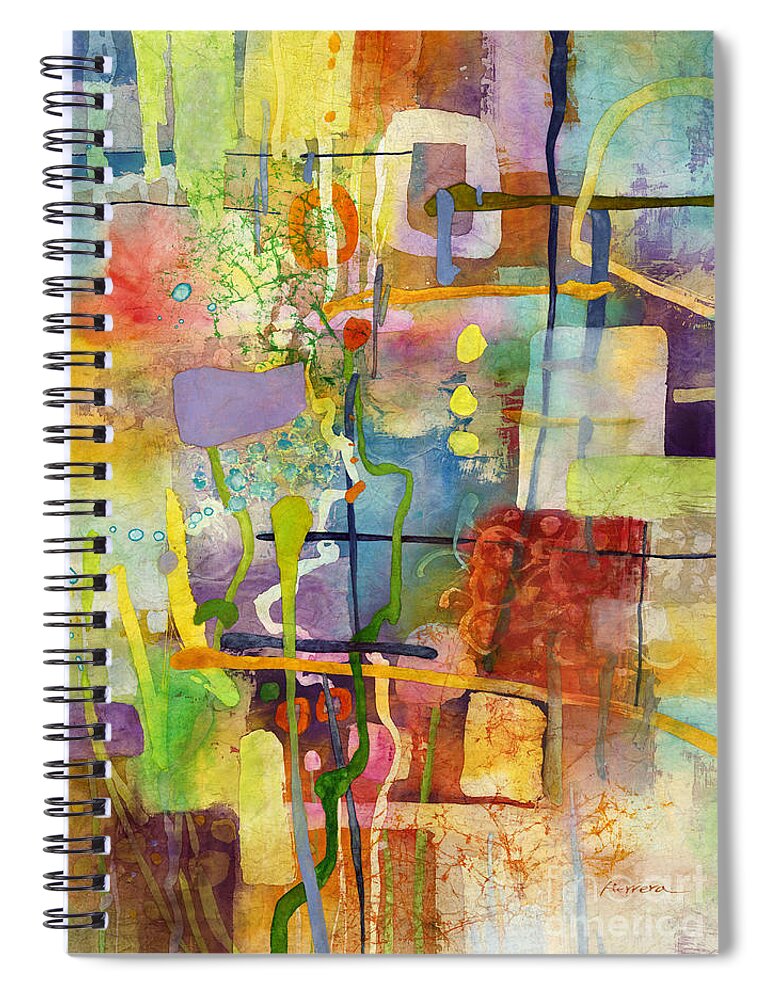 Flower Spiral Notebook featuring the painting Flower Dance by Hailey E Herrera
