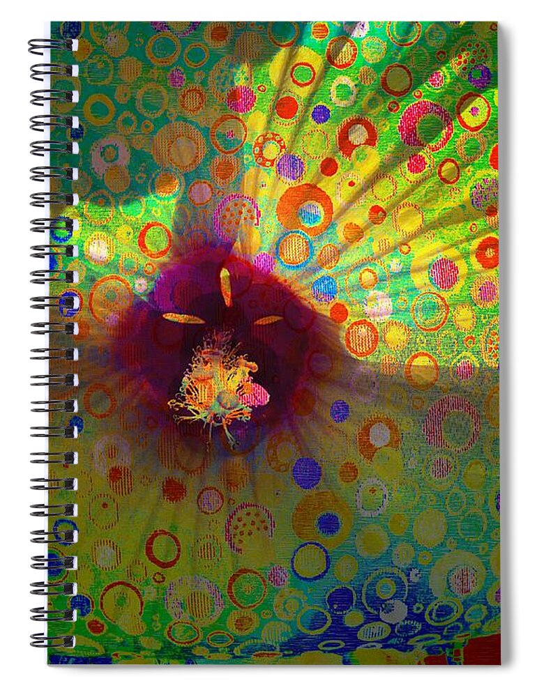 Close Up Hibiscus Spiral Notebook featuring the digital art Flower Dress Up by Pamela Smale Williams