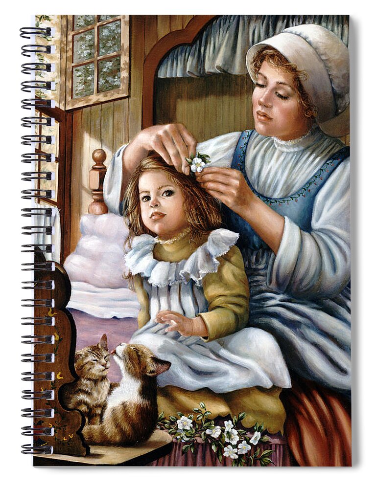 Children Spiral Notebook featuring the painting Flower in Her Hair by Marie Witte