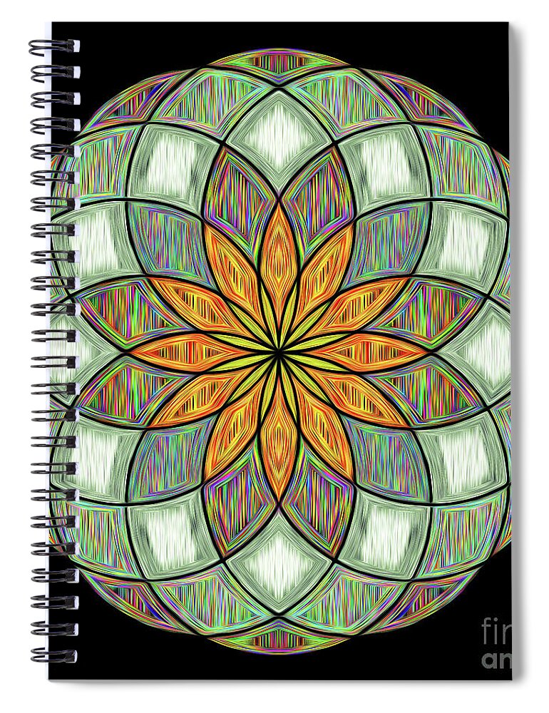 Flower Mandala Spiral Notebook featuring the digital art Flower Mandala Painted by Kaye Menner by Kaye Menner