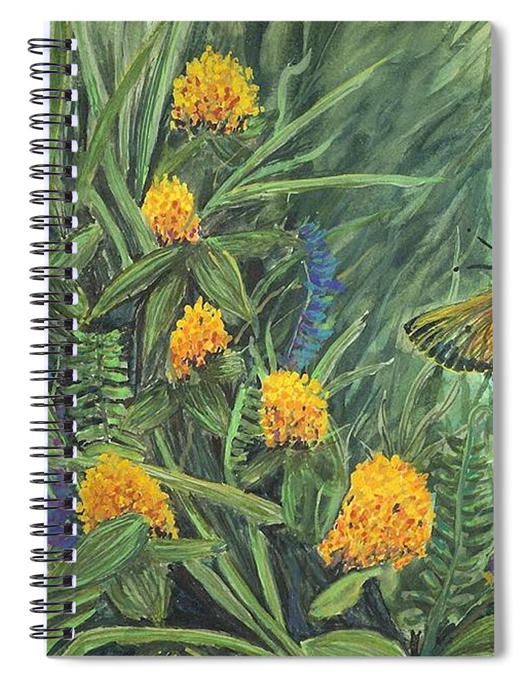 Grass Spiral Notebook featuring the painting Flower study eleven by Darren Cannell