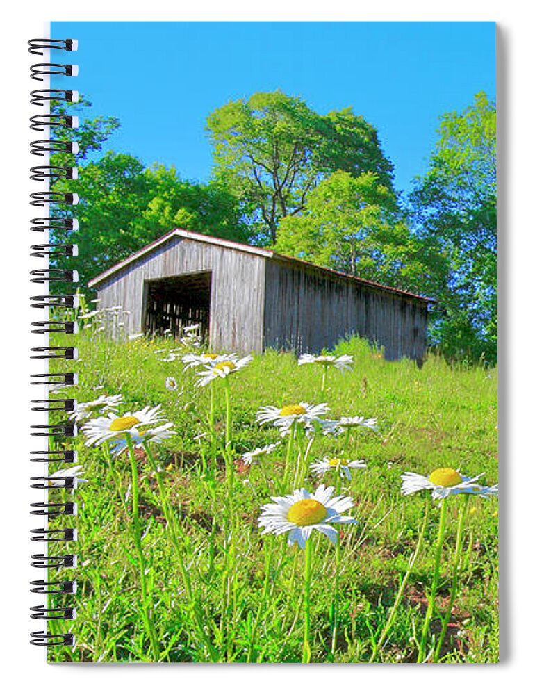 Barn Spiral Notebook featuring the photograph Flowering Hillside Meadow - View 2 by The James Roney Collection
