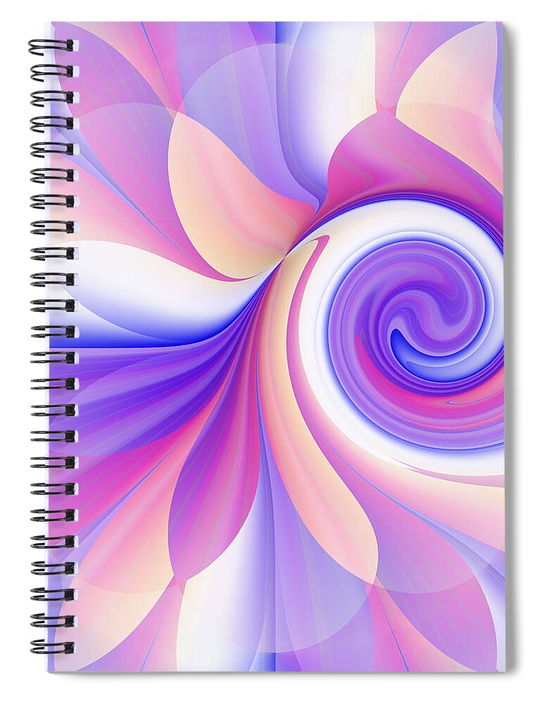 Pastel Spiral Notebook featuring the digital art Flowering Pastel by Lori Grimmett