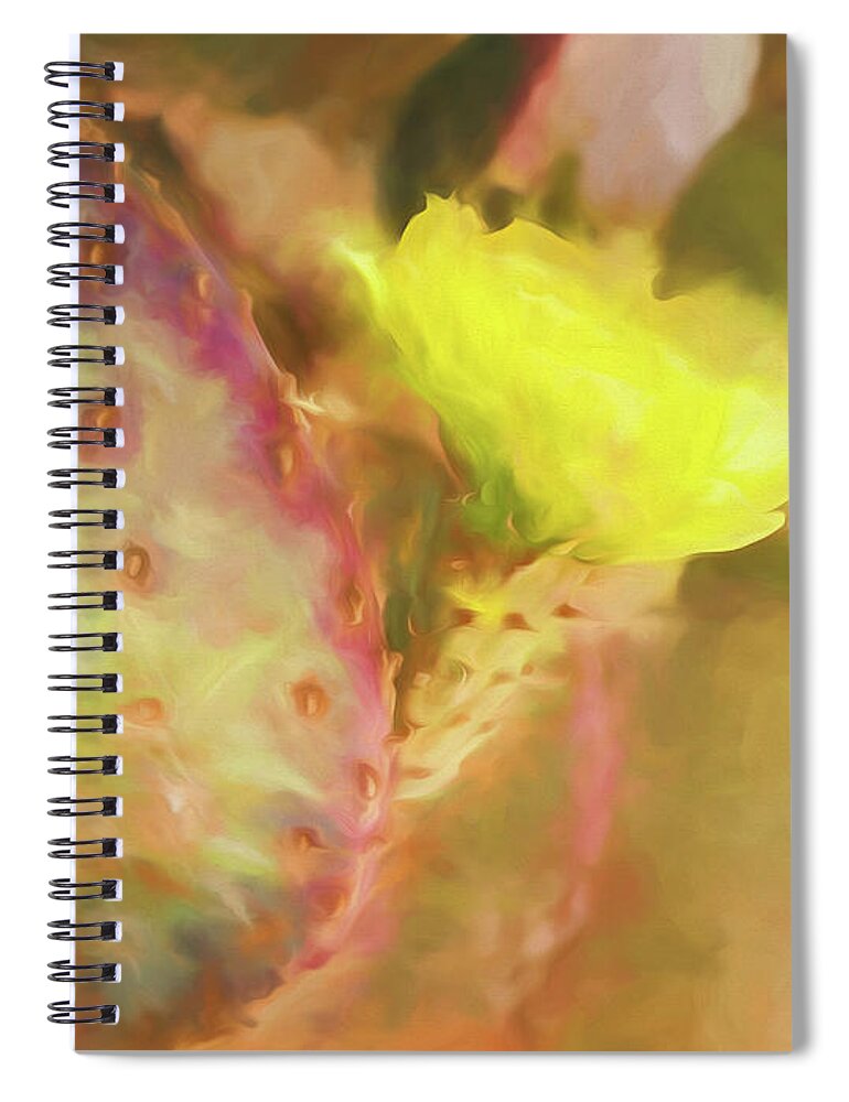 Cactus Spiral Notebook featuring the digital art Flowering Pear by Scott Campbell