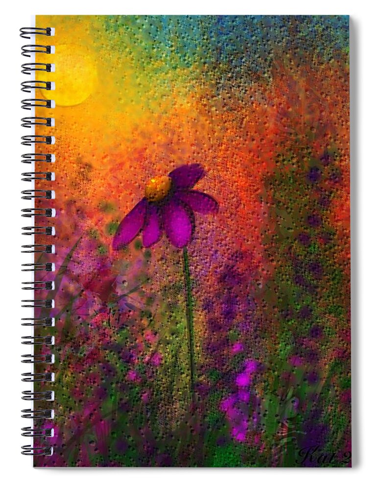 Flowers Spiral Notebook featuring the digital art Flowers in the Sun by Kathleen Hromada