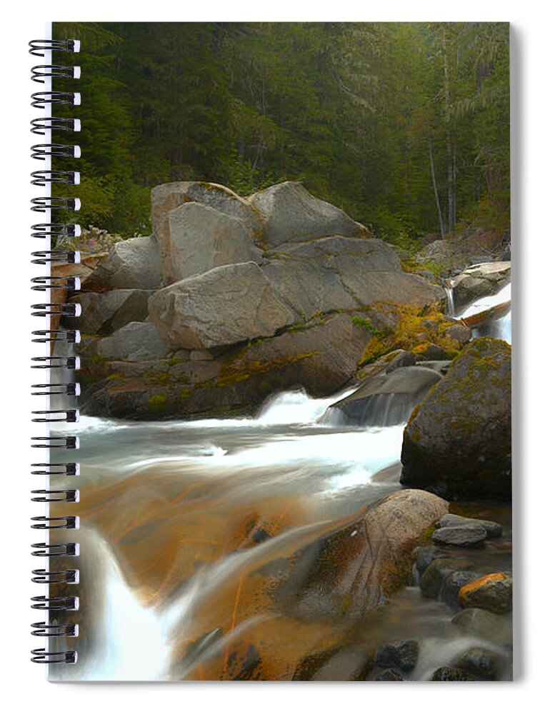  Spiral Notebook featuring the photograph Flowing Along Ven Trump Creek by Adam Jewell