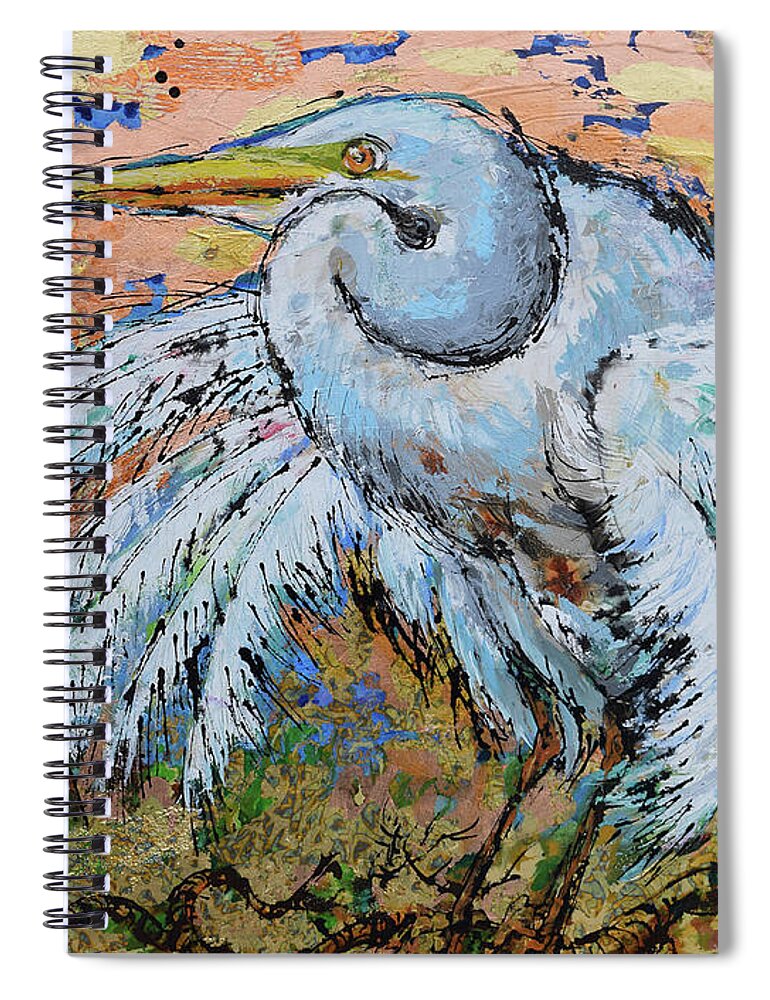  Spiral Notebook featuring the painting Fluffy Feathers by Jyotika Shroff