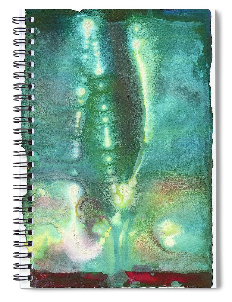  Spiral Notebook featuring the painting Fluorescing Mother Ship by Sperry Andrews