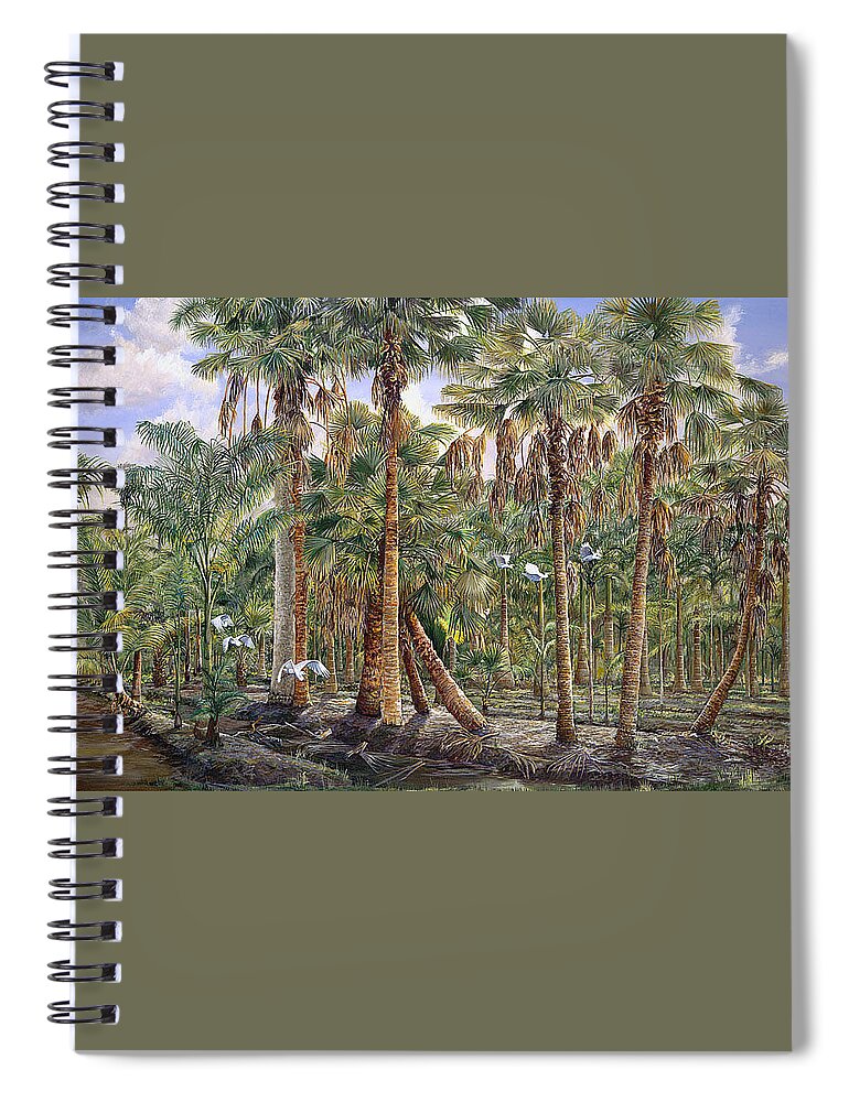 Landscape Spiral Notebook featuring the painting Fly-By by AnnaJo Vahle