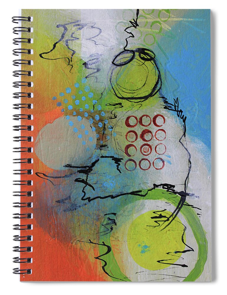 White Spiral Notebook featuring the mixed media Flying in the Clouds by April Burton