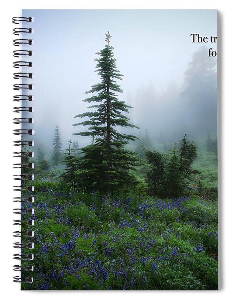 Fog In The Forest Spiral Notebook featuring the photograph Fog in the forest by Lynn Hopwood