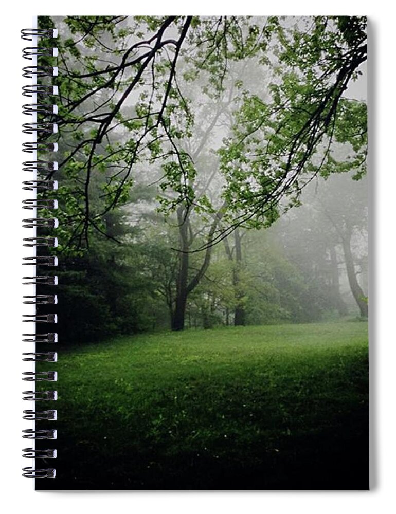 Fog Spiral Notebook featuring the photograph Fog On The Green by Frank J Casella