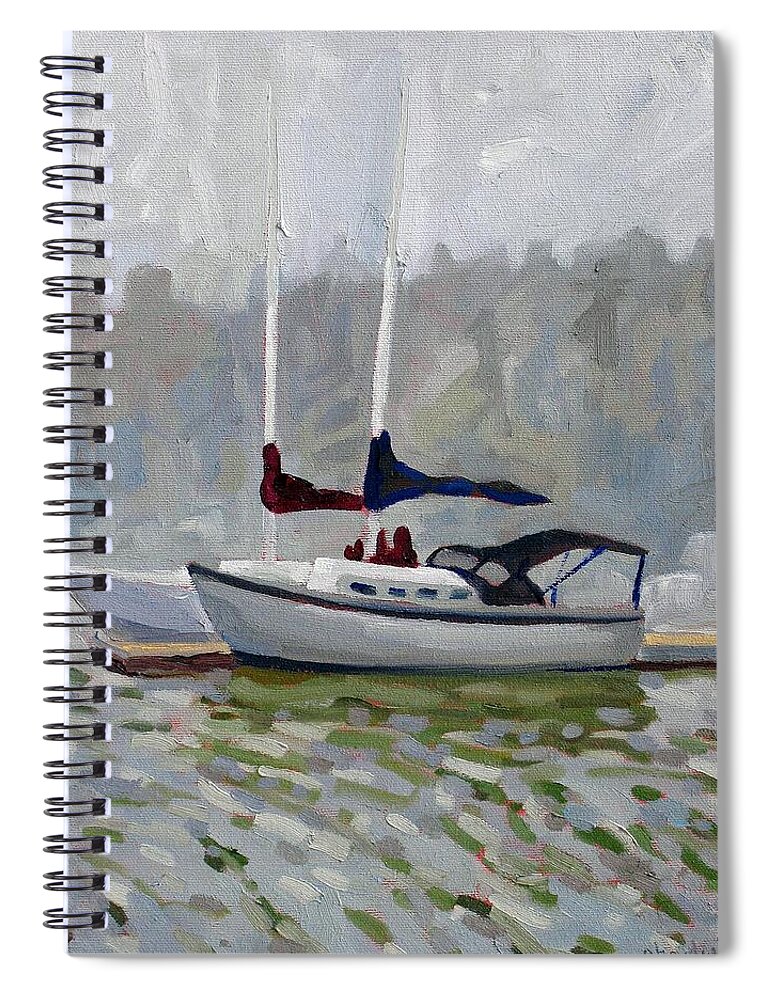 895 Spiral Notebook featuring the painting Fogged In by Phil Chadwick