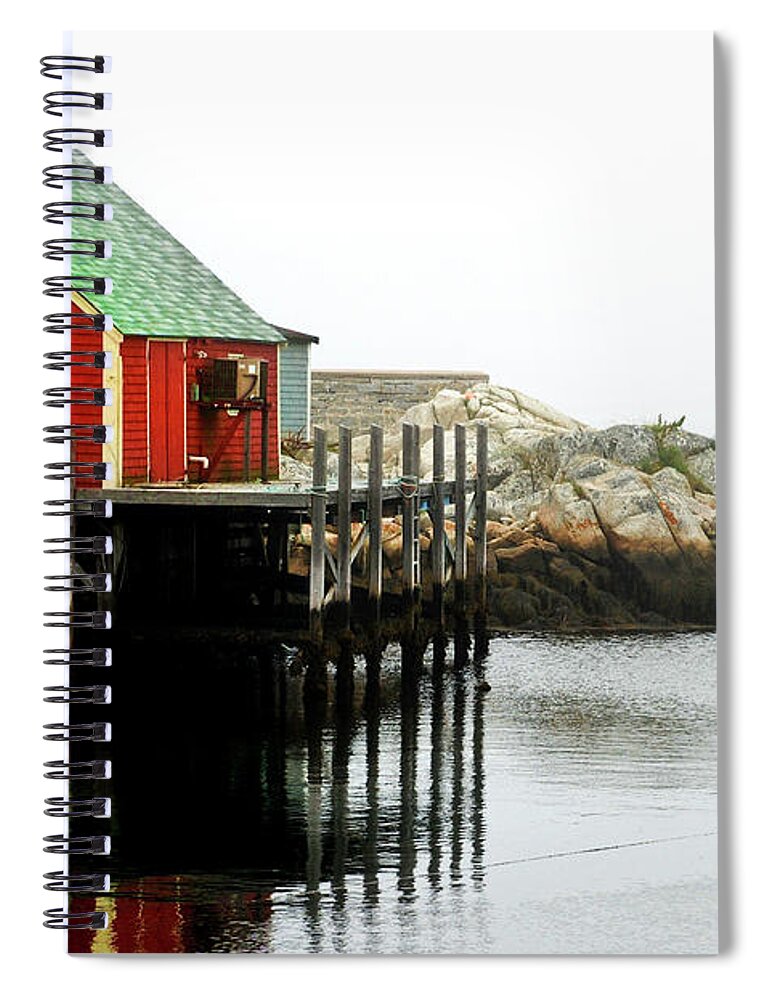 Canada Spiral Notebook featuring the photograph Foggy Day on the Atlantic Ocean by Elaine Manley