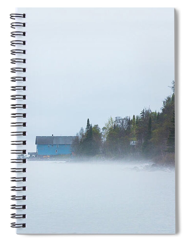 Silver Islet Spiral Notebook featuring the photograph Foggy Store by Linda Ryma