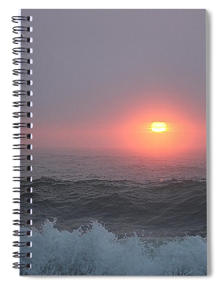 Sun Spiral Notebook featuring the photograph Foggy Sunrise by Robert Banach