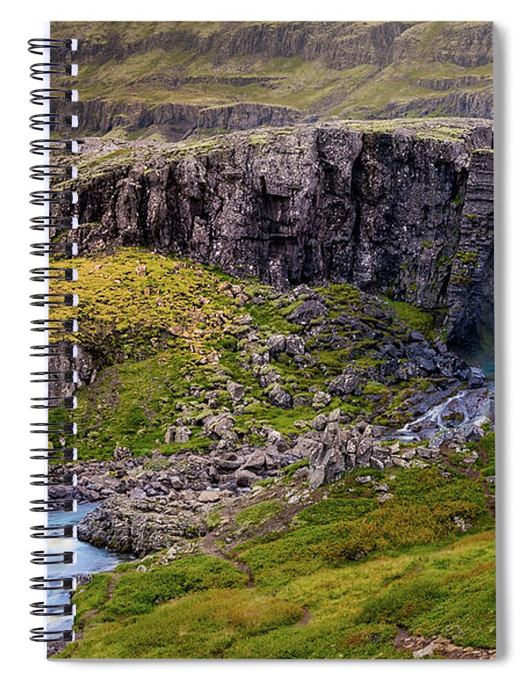 Iceland Spiral Notebook featuring the photograph Folaldafoss in Autumn by Rikk Flohr