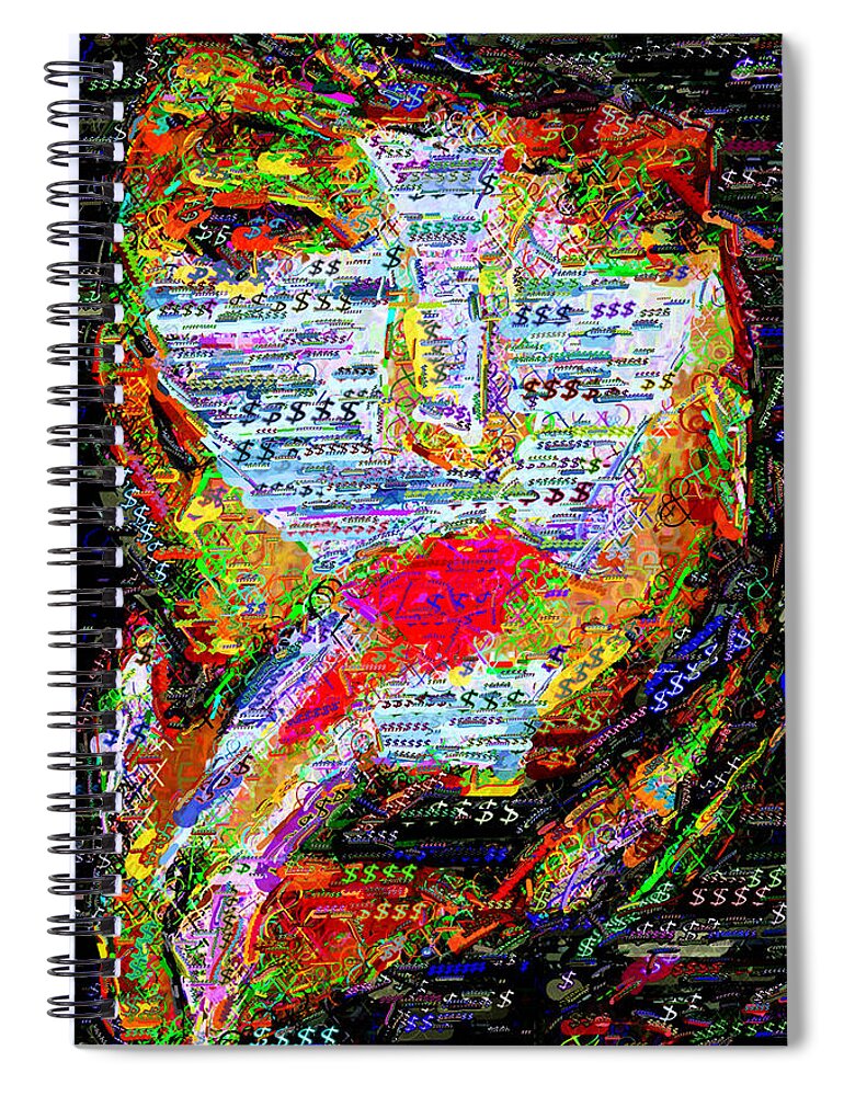 Rafael Salazar Spiral Notebook featuring the digital art Follow the Money by Rafael Salazar