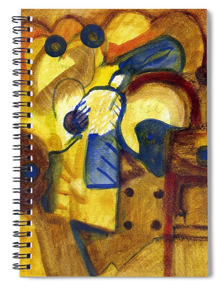 Abstract Art Spiral Notebook featuring the painting Caverns by Stephen Lucas