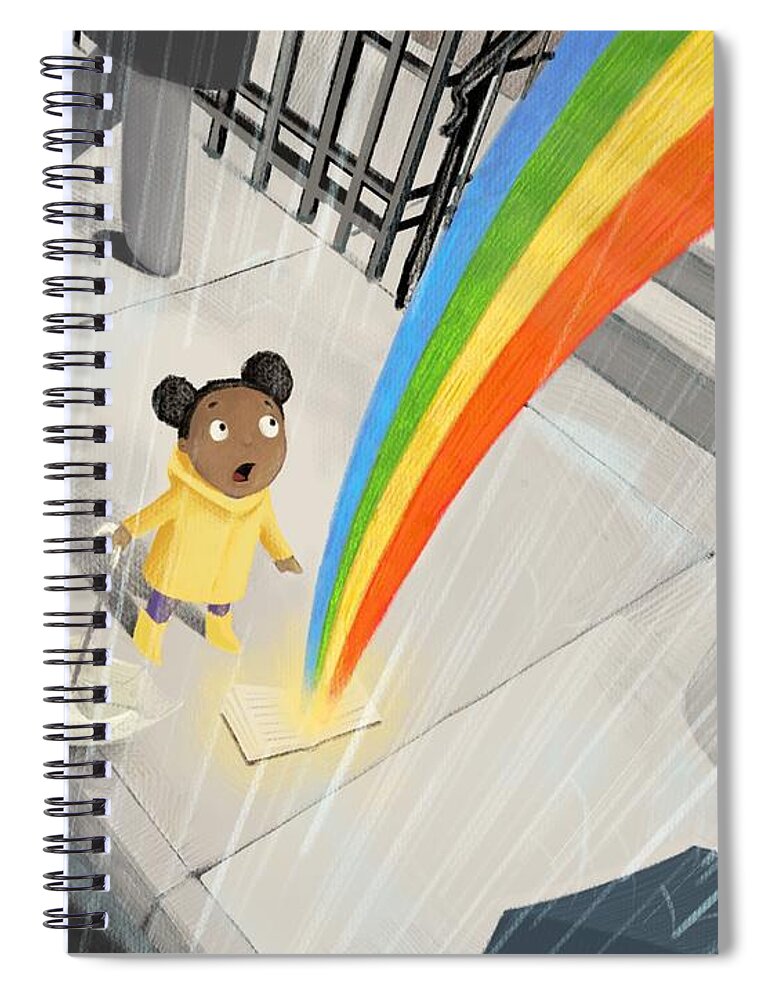 Kidlit Spiral Notebook featuring the digital art Follow Your Rainbow by Michael Ciccotello