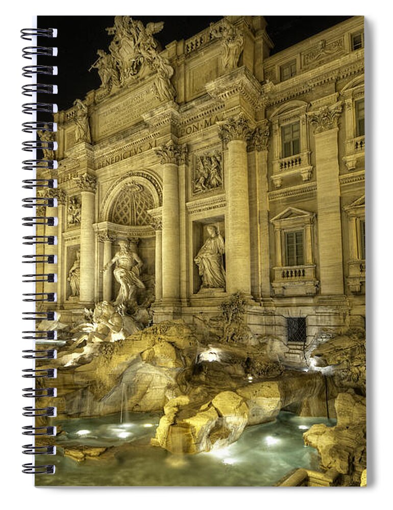 Yhun Suarez Spiral Notebook featuring the photograph Fontana di Trevi 1.0 by Yhun Suarez