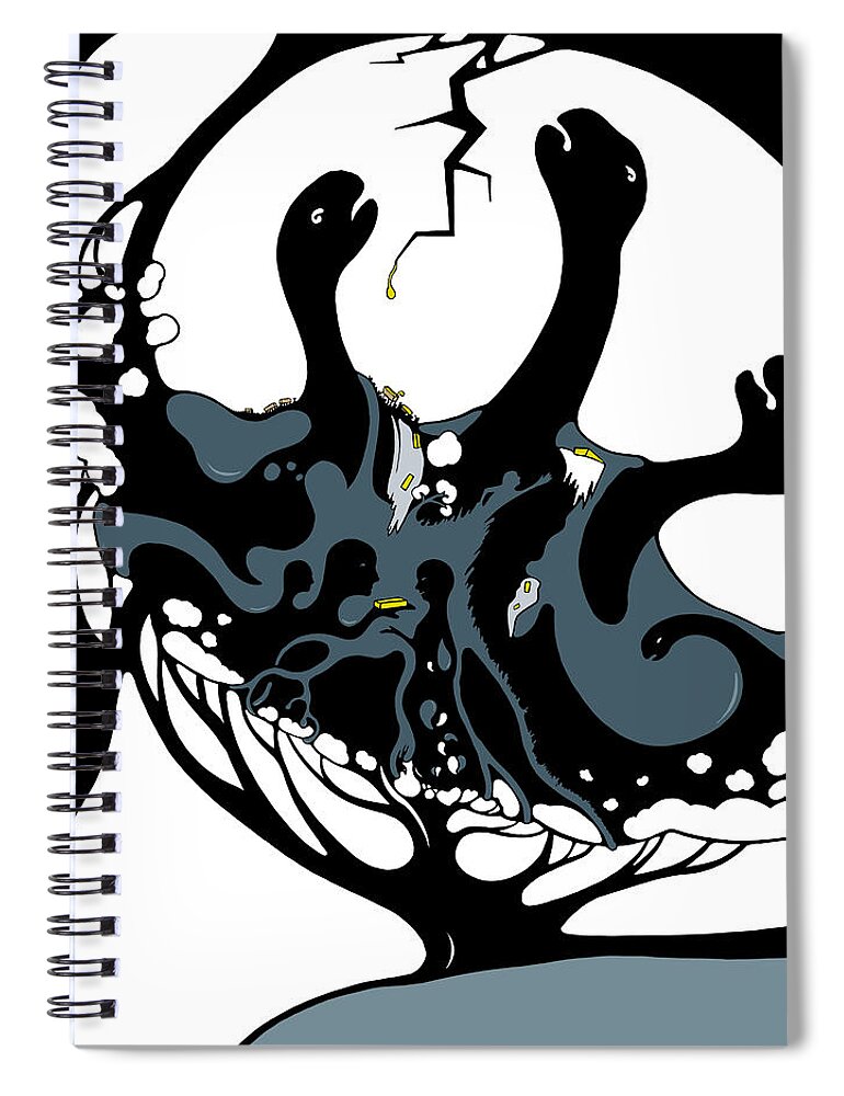 Modern Art Spiral Notebook featuring the drawing Fool's Gold by Craig Tilley