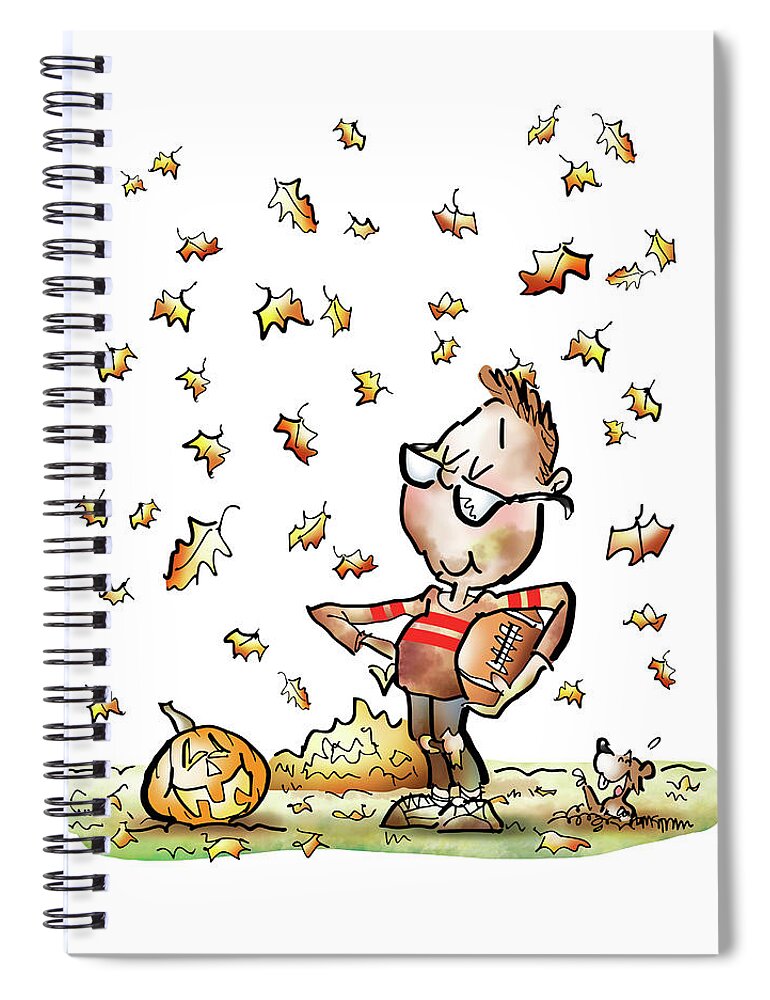Sports Spiral Notebook featuring the digital art Football Hero by Mark Armstrong