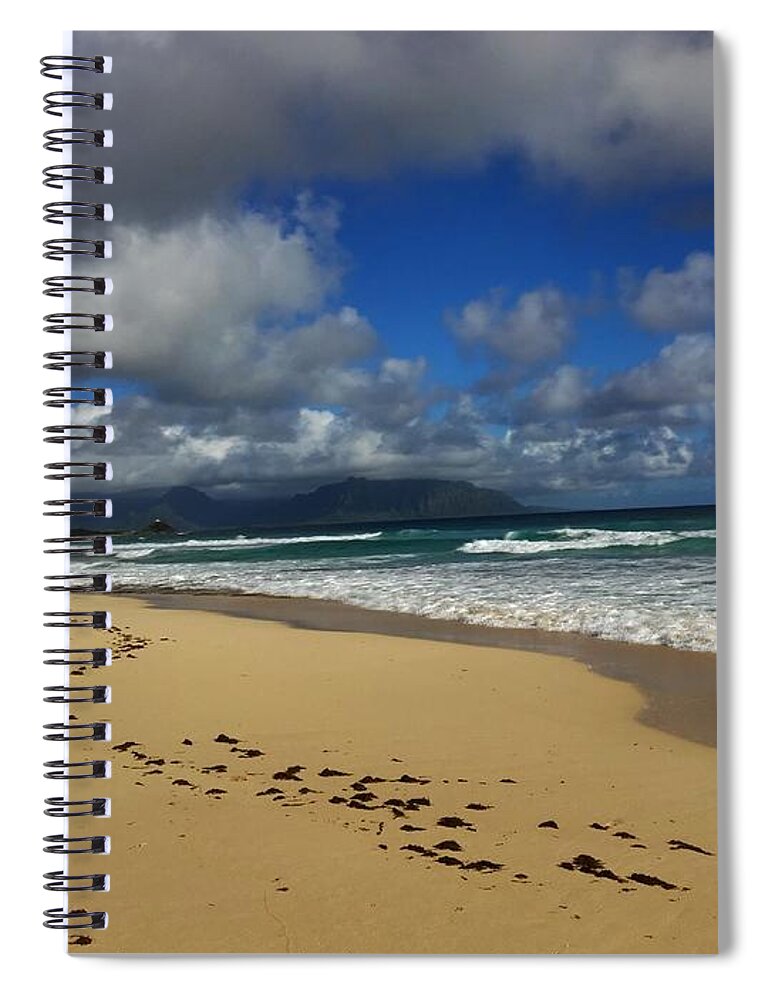 Beach Spiral Notebook featuring the photograph Footprints by Todd Aaron