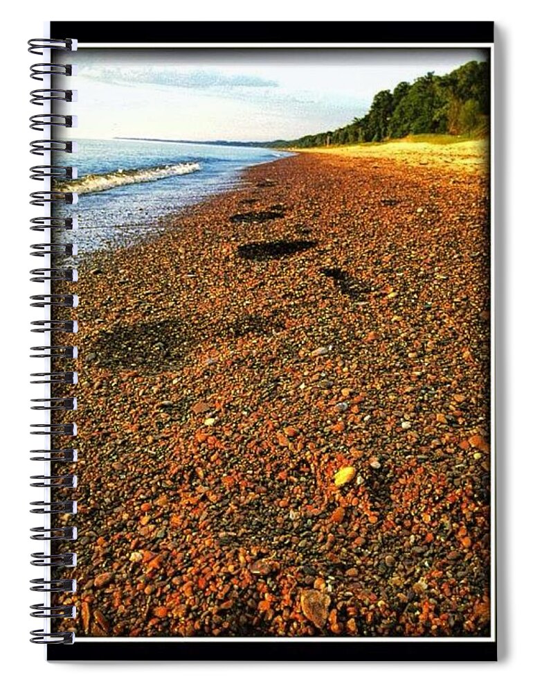 Footsteps Spiral Notebook featuring the photograph Footsteps Fade Even As More Are Made by Nick Heap