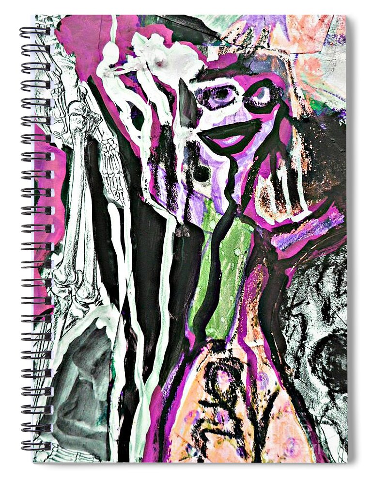 Katerina Stamatelos Art Spiral Notebook featuring the painting For Xenia-1 by Katerina Stamatelos