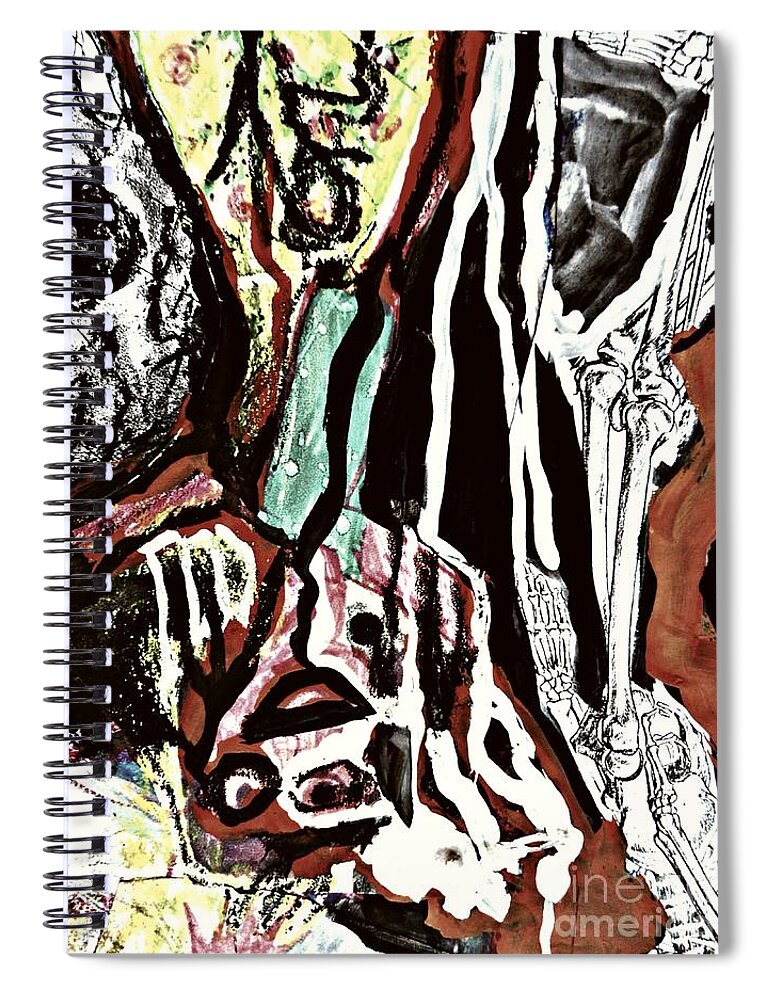 Katerina Stamatelos Art Spiral Notebook featuring the painting For Xenia-10 by Katerina Stamatelos