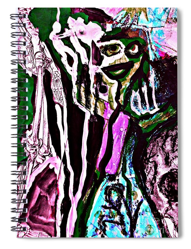 Katerina Stamatelos Art Spiral Notebook featuring the painting For Xenia-4 by Katerina Stamatelos