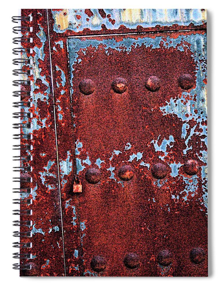 Rust Spiral Notebook featuring the photograph Forbidden Door by Carol Groenen